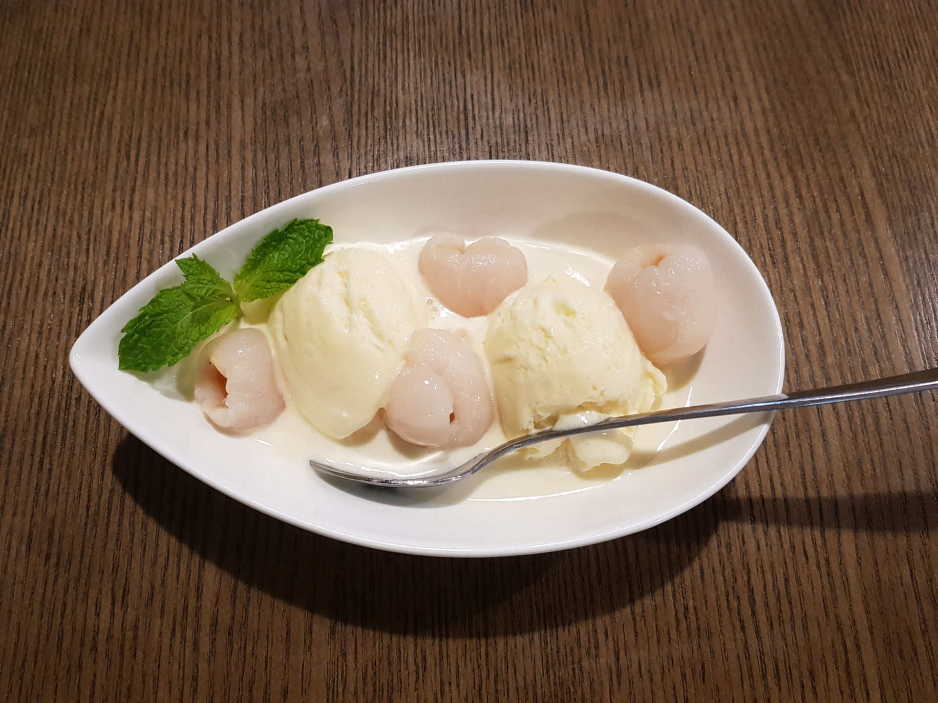 Lychees and icecream.