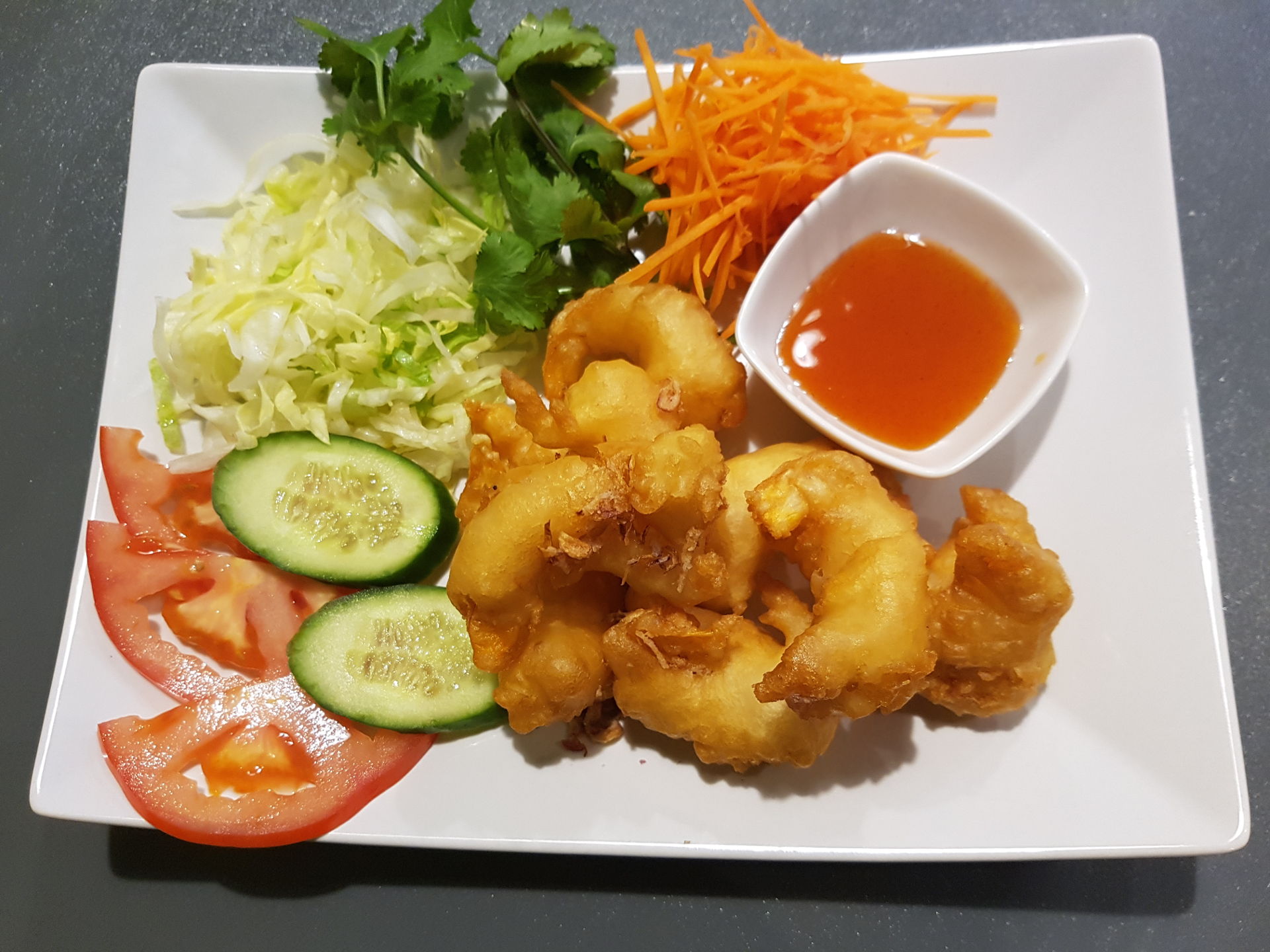Battered Prawns.