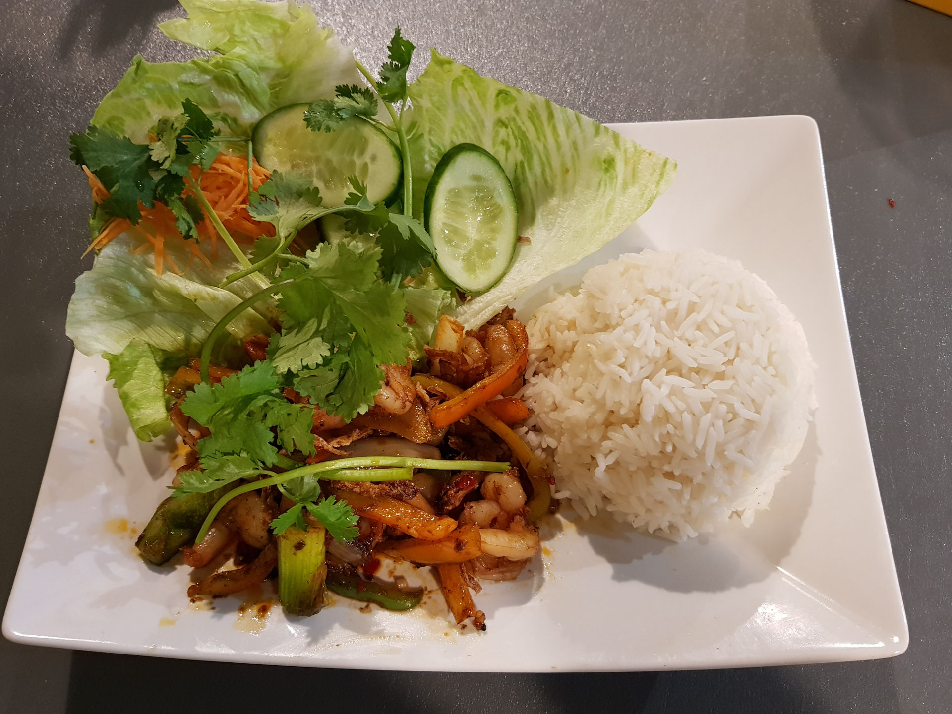 Caramelised Prawns in a Spicy Crab Paste.