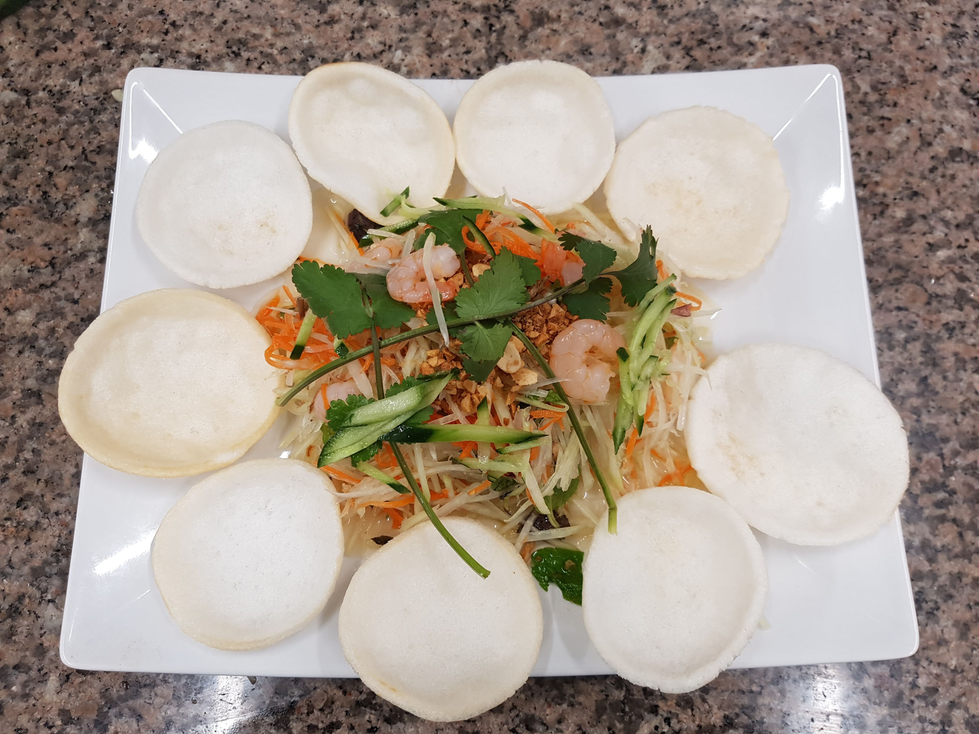 Prawn &amp; pork coleslaw salad.