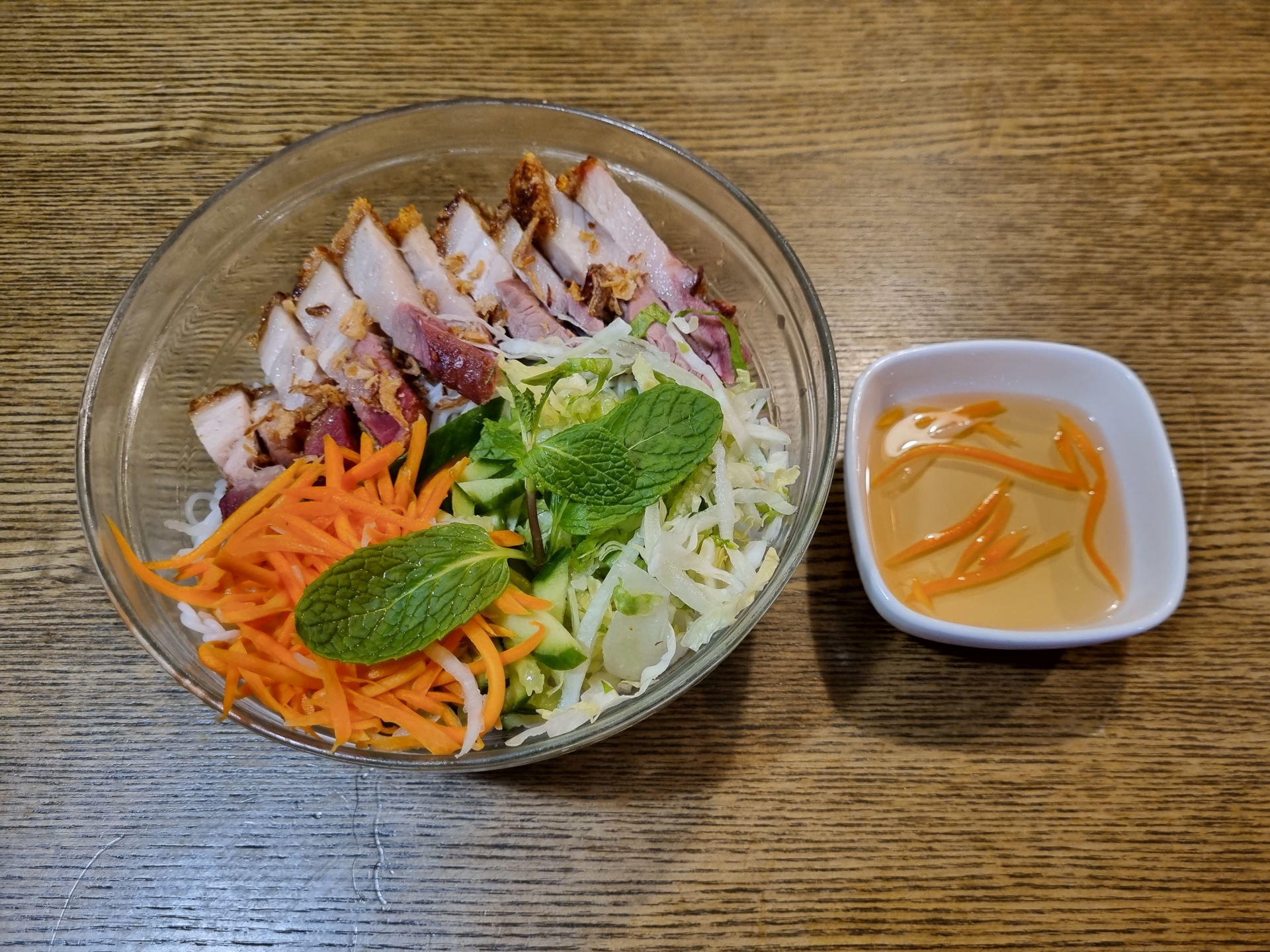 Rice Noodles with Roast Pork Belly