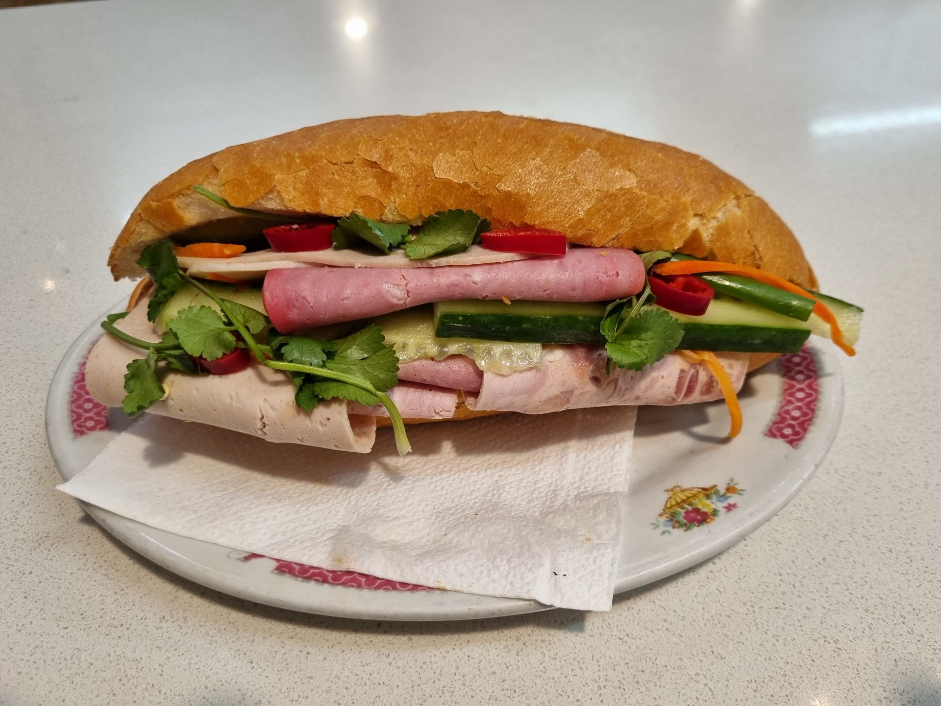 Bread Roll with Mixed Vietnamese Hams.