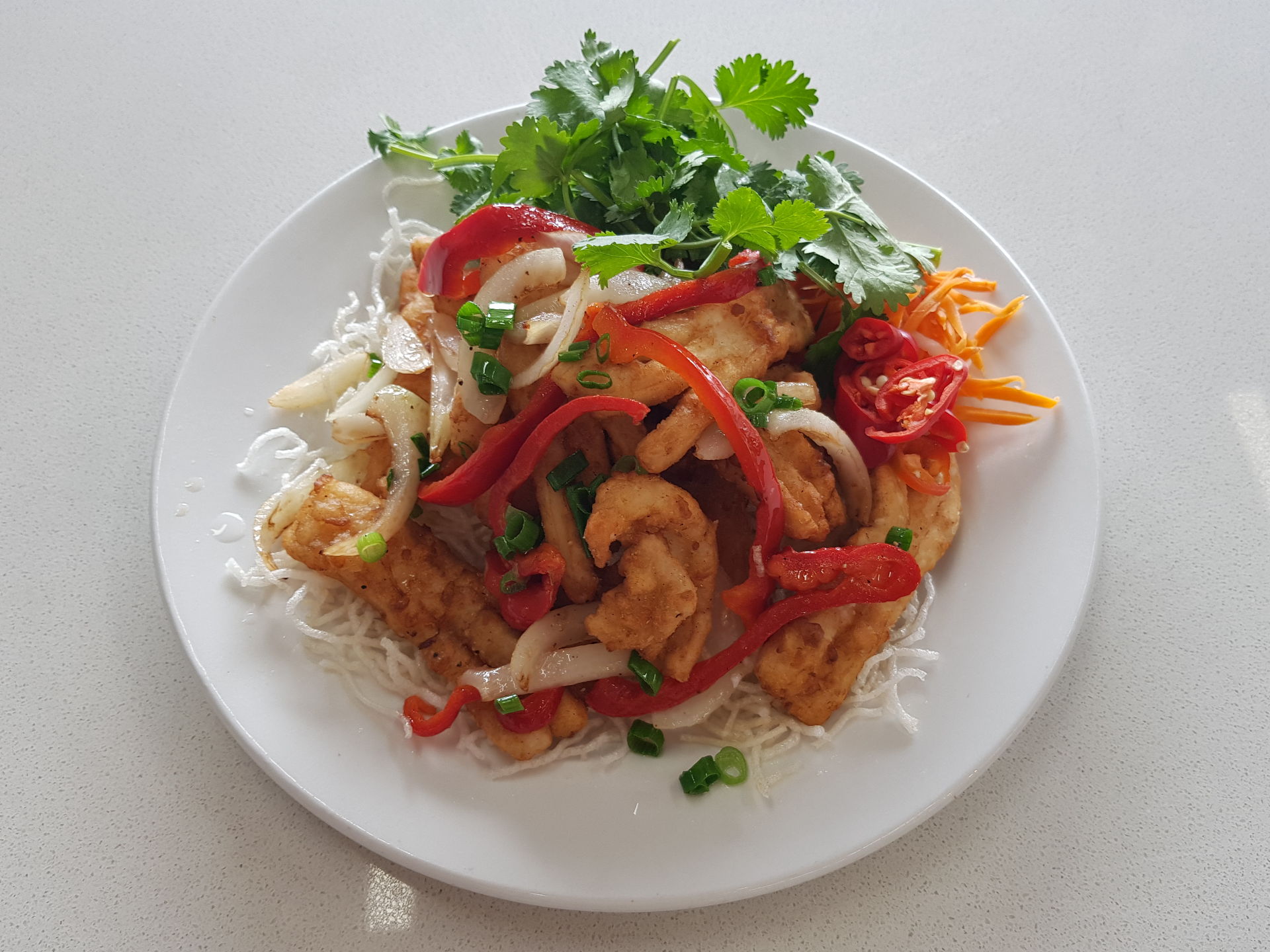 Salty spiced crumbed squid